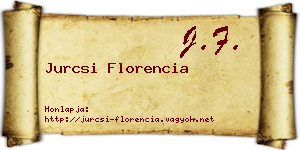 Jurcsi Florencia névjegykártya
